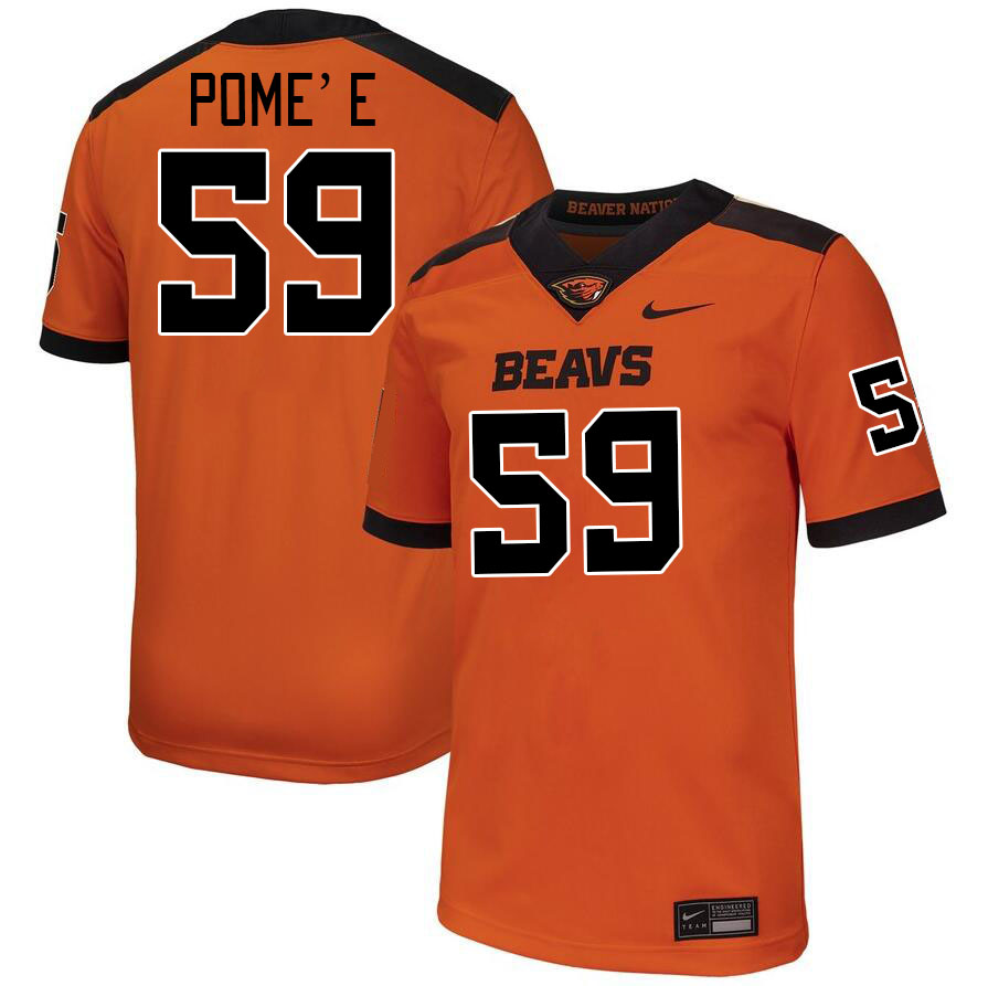 Men #59 Tevita Pome'e Oregon State Beavers College Football Jerseys Stitched-Orange